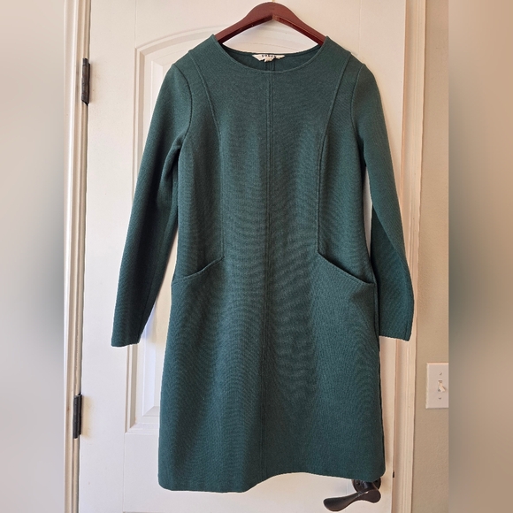 Boden Ellen Ottoman Dress Pine Green Textured Knit Pockets US 10R - Picture 14 of 14